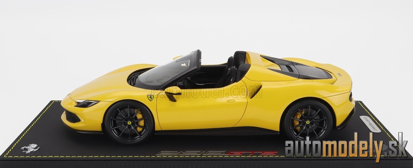 BBR-MODELS - FERRARI - 296 GTS SPIDER 2022 - CON VETRINA - WITH SHOWCASE (GIALLO MODENA - YELLOW) - 1:18