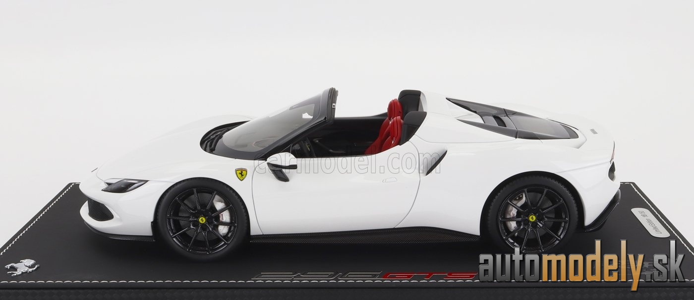 BBR-MODELS - FERRARI - 296 GTS SPIDER 2022 - CON VETRINA - WITH SHOWCASE (BIANCO CERVINO - WHITE) - 1:18