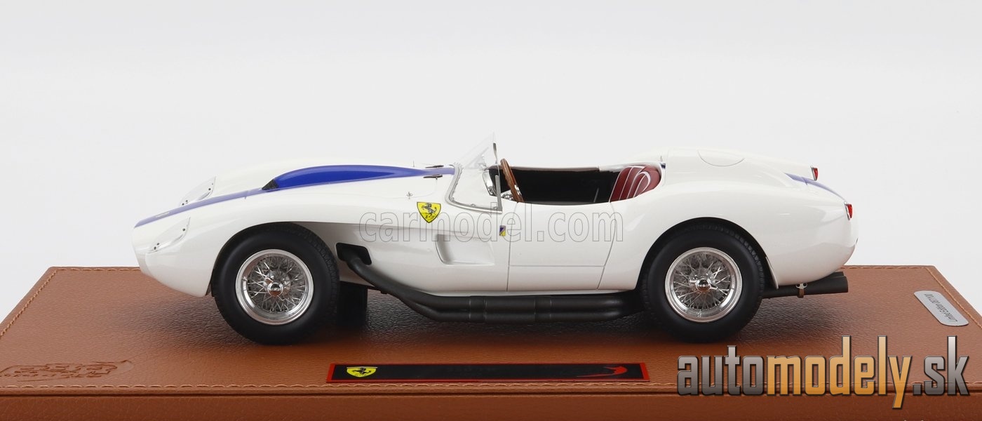 BBR-MODELS - FERRARI - 250TR TESTAROSSA SPIDER 1957 - CON VETRINA - WITH SHOWCASE  (WHITE BLUE) ) - 1:18