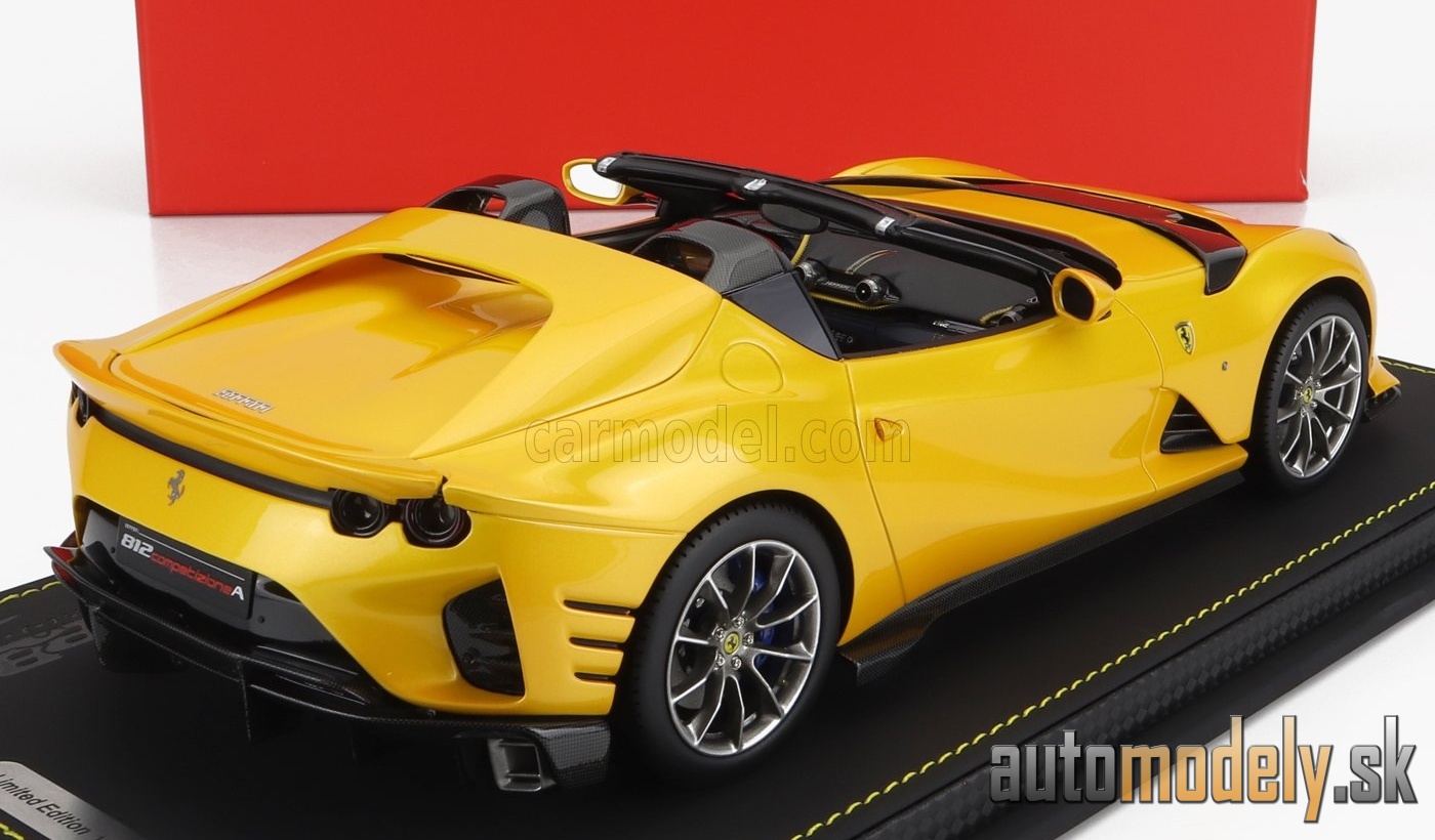 BBR-MODELS - FERRARI - 812 COMPETIZIONE A SPIDER 2022 - CON VETRINA - WITH SHOWCASE  (GIALLO TRISTRATO - YELLOW MET) - 1:18