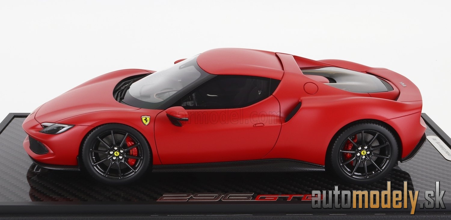 BBR-MODELS - FERRARI - 296 GTB HYBRID 830HP V6 2021 - CON VETRINA - WITH SHOWCASE (ROSSO F1-75 - MATT RED) - 1:18