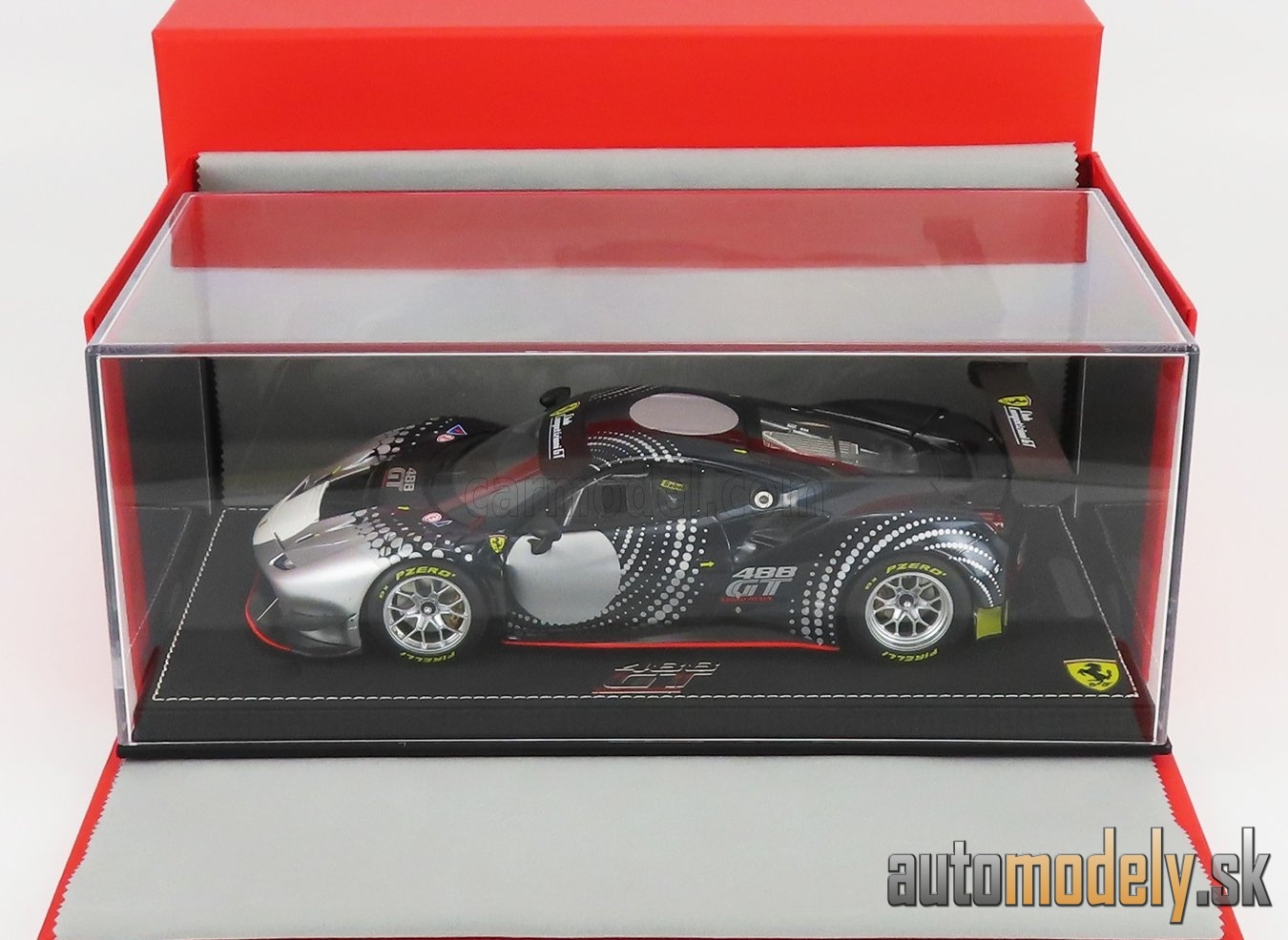 BBR-MODELS - FERRARI - 488 GT MODIFICATA CLUB COMPETIZIONI GT 2020 - CON VETRINA - WITH SHOWCASE (BLU NART - BLUE SILVER) - 1:18