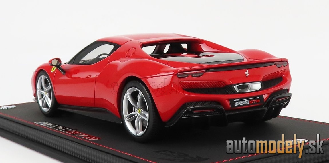 BBR-MODELS - FERRARI - 296 GTB HYBRID 830HP V6 2021 - CON VETRINA - WITH SHOWCASE (ROSSO CORSA 322 - RED)- 1:18