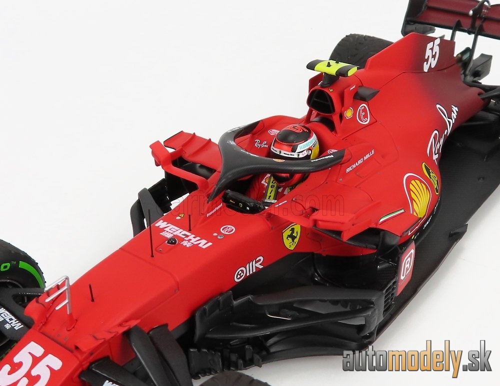 BBR-MODELS - FERRARI - F1 SF21 TEAM SCUDERIA FERRARI MISSION WINNOW N 55 5th EMILIA ROMAGNA ITALY GP - INTERMEDIATE RAIN TIRES 2021 CARLOS SAINZ JR. - 1:18