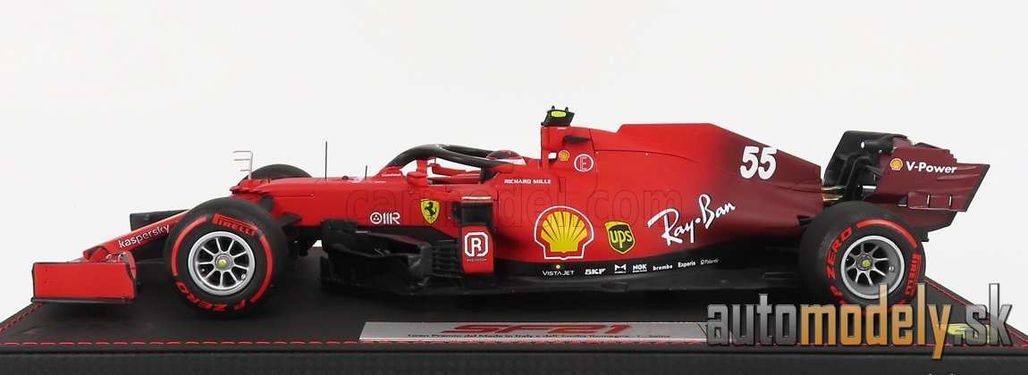BBR-MODELS - FERRARI - F1 SF21 TEAM SCUDERIA FERRARI MISSION WINNOW N 55 5th EMILIA ROMAGNA ITALY GP - SOFT RED TIRES 2021 CARLOS SAINZ JR. - CON VETRINA - WITH SHOWCASE - 1:18