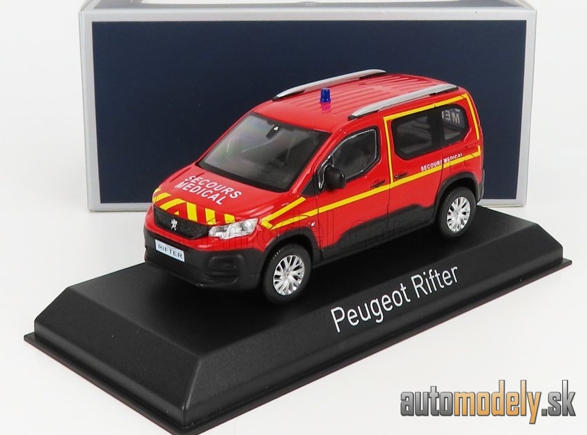 NOREV - PEUGEOT - RIFTER POMPIERS SECOURS MEDICAL 2019 (RED YELLOW) - 1:43 