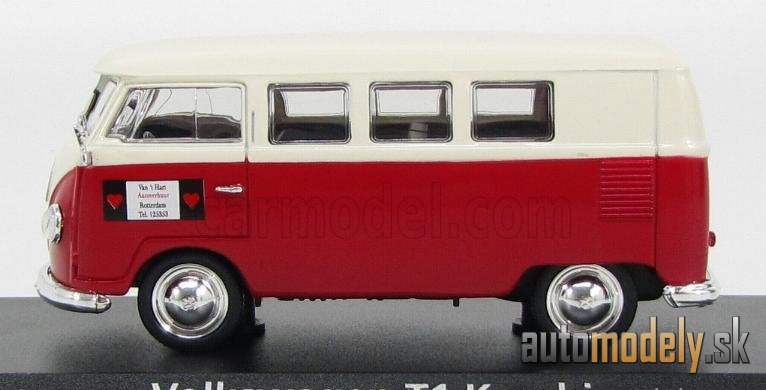 NOREV - VOLKSWAGEN - T1 MINIBUS AUTOVERHUUR ROTTERDAM 1958 (RED WHITE) - 1:43