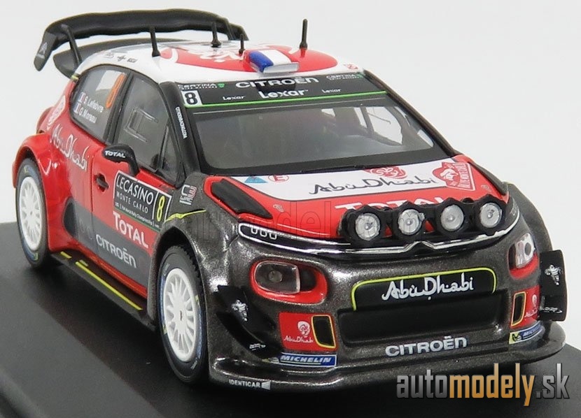 NOREV - CITROEN - C3 WRC ABU DHABI (night version) N 8 RALLY MONTECARLO 2017 S.LEFEBVRE - G.MOREAU - 1:43