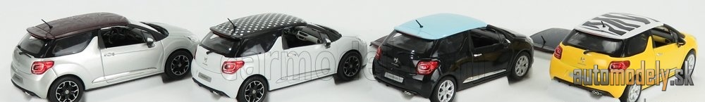 NOREV - CITROEN - SET 4X DS3 2010 (YELLOW BLACK WHITE SILVER)- 1:43