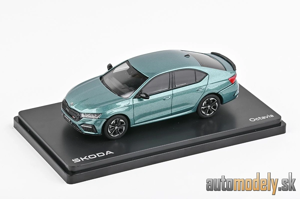  Abrex - Škoda Octavia IV RS (2020) - Zelená Water World Metalíza - 1:43