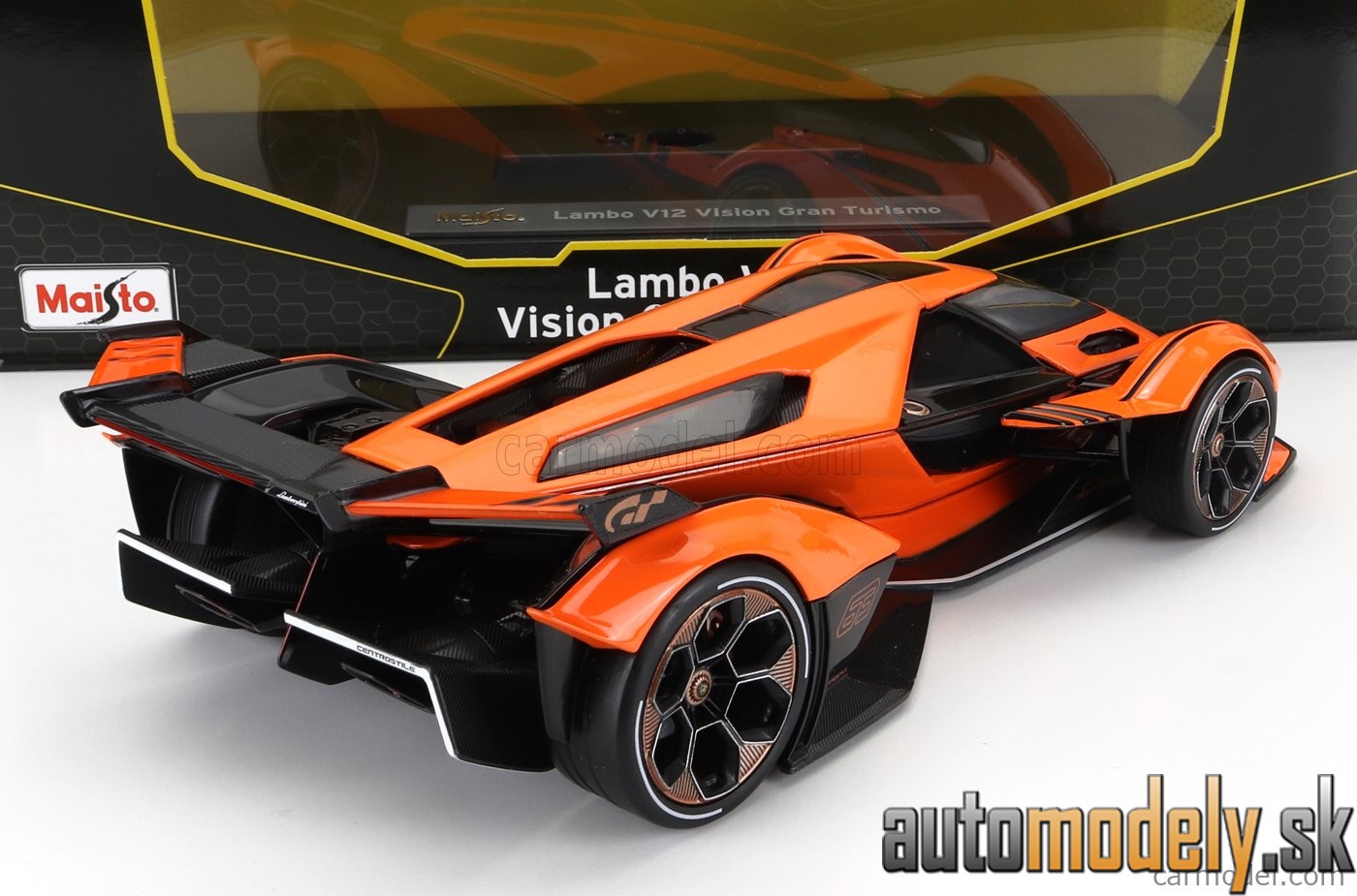 Maisto - LAMBORGHINI - LAMBO V12 VISION GT N 63 GRAN TURISMO 2020 - ORANGE BLACK - 1:18