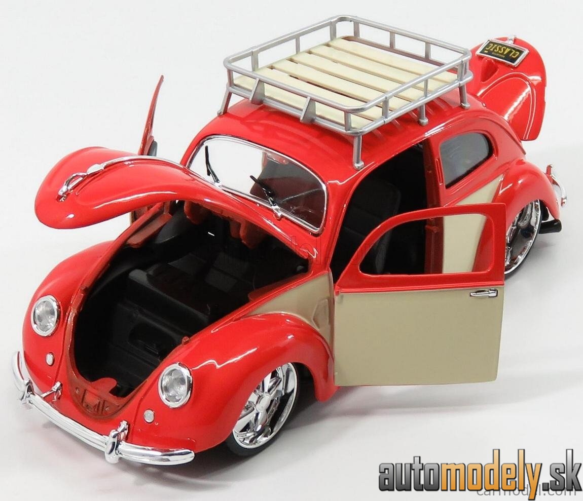 Maisto - VOLKSWAGEN - BEETLE KEVER CUSTOM 1951 - RED CREAM - 1:18