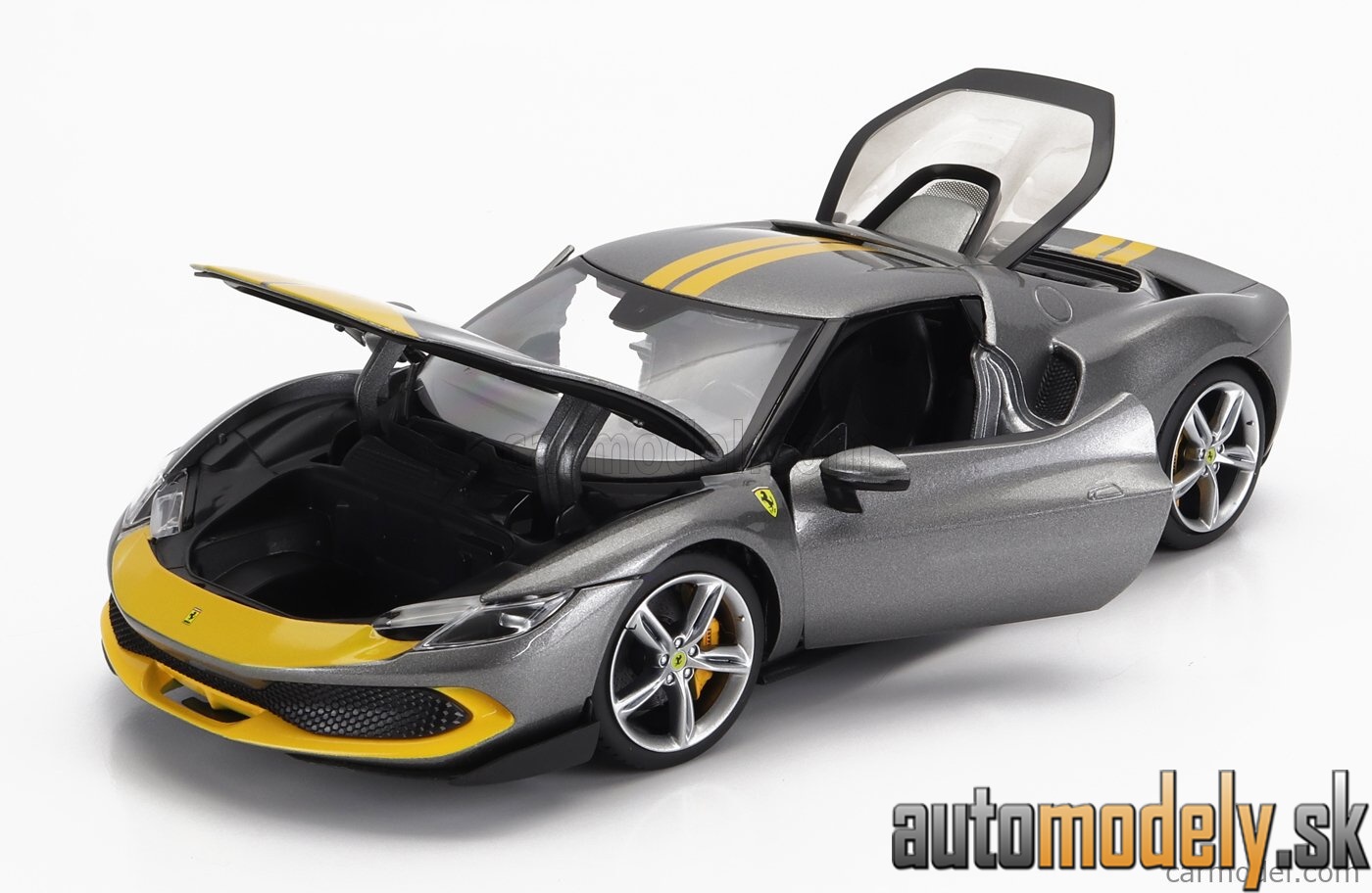 Bburago - FERRARI - 296 GTB ASSETTO FIORANO 2022 - GREY YELLOW - 1:18