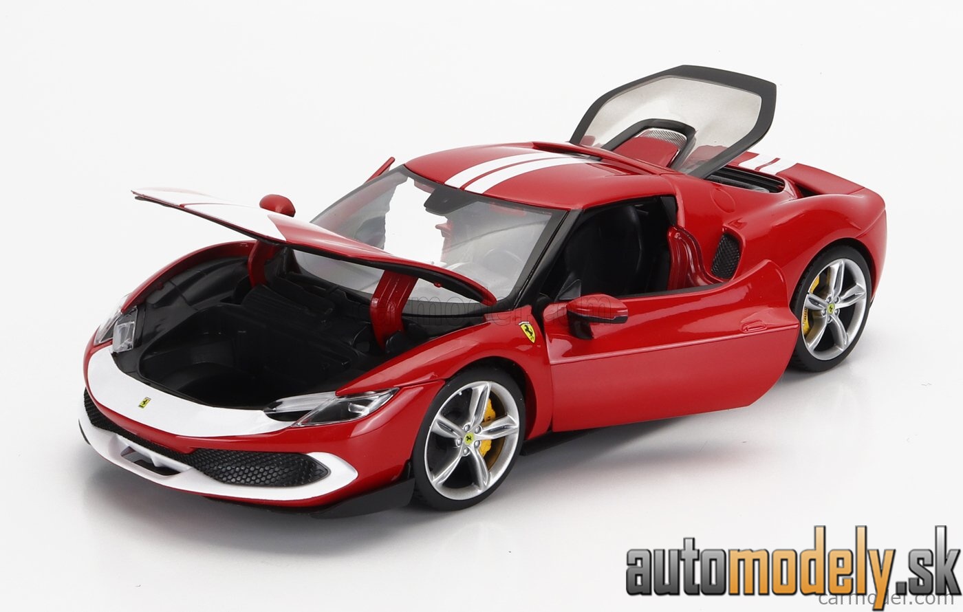 Bburago - FERRARI - 296 GTB ASSETTO FIORANO 2022 - RED WHITE - 1:18