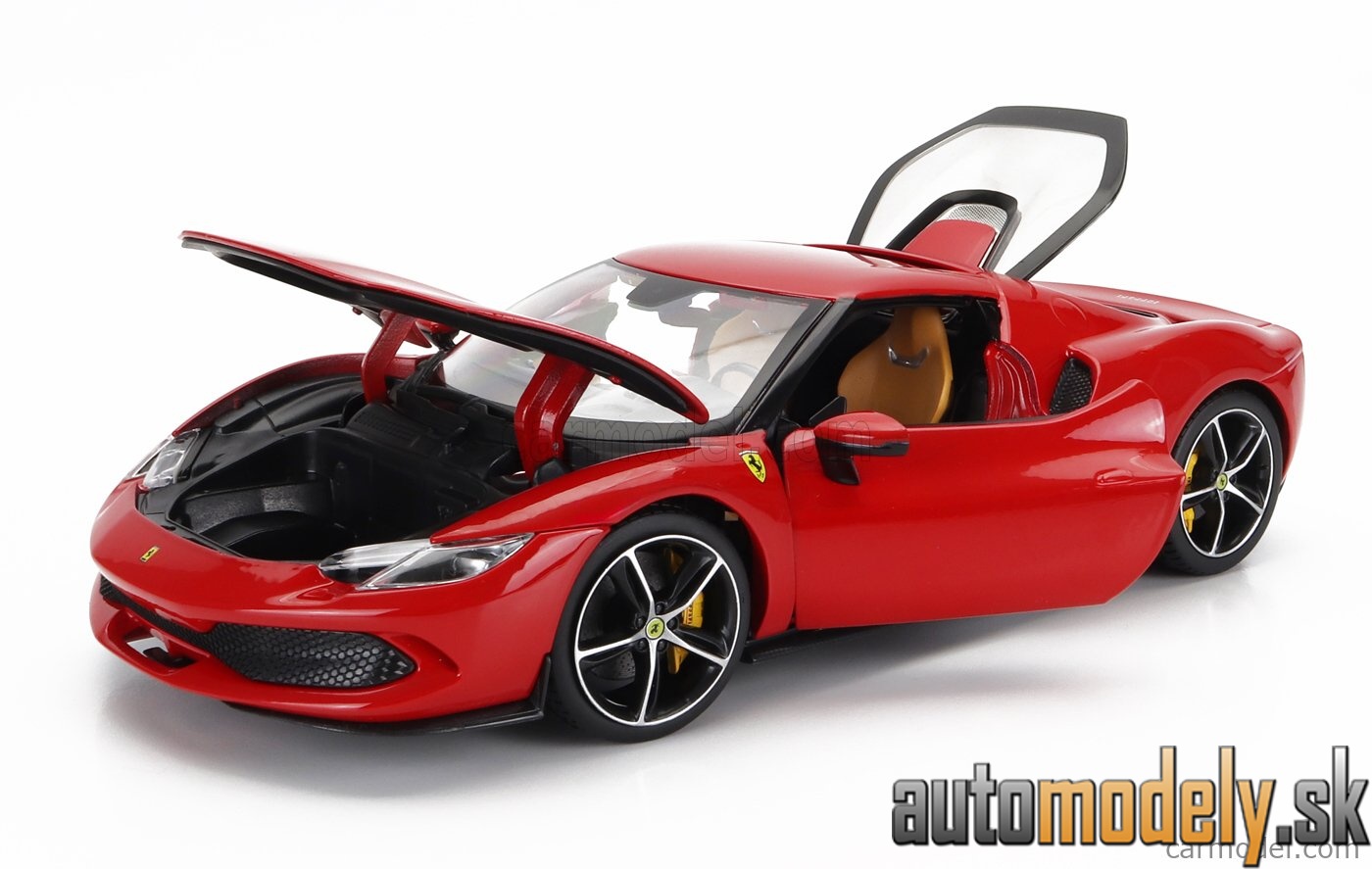 Bburago - FERRARI - 296 GTB HYBRID 830HP V6 2021 - EXCLUSIVE CARMODEL - ROSSO CORSA - RED - 1:18