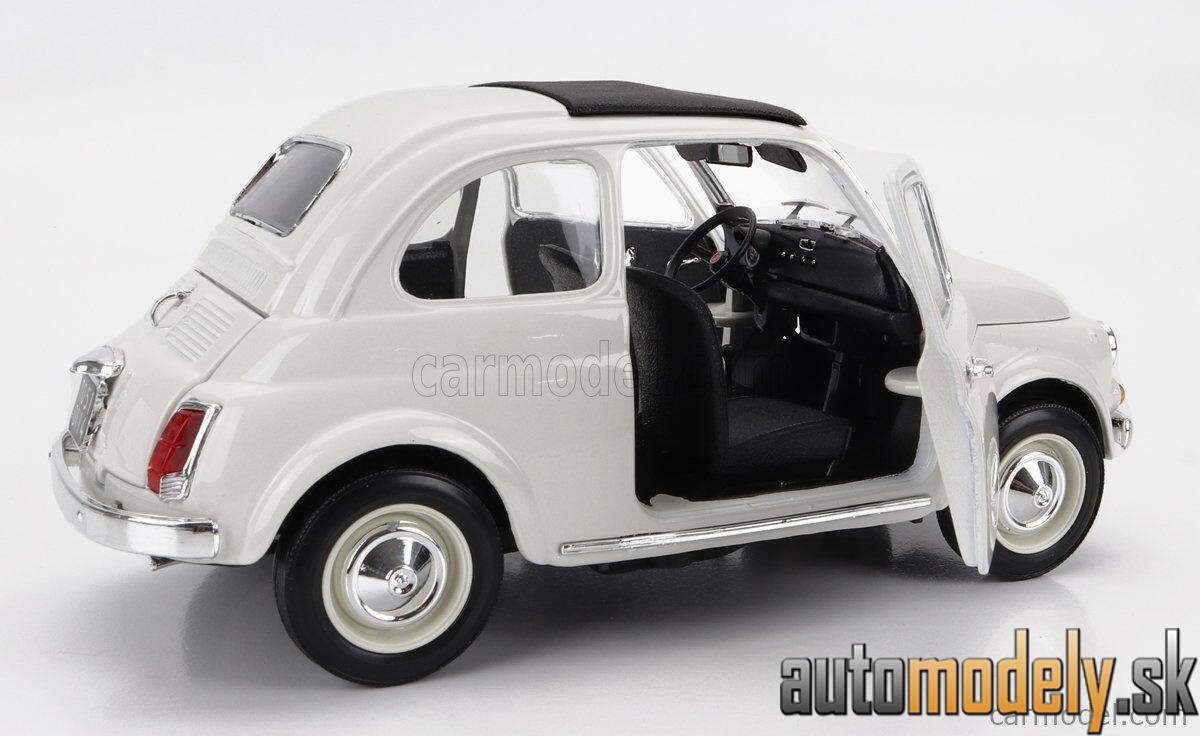 Bburago - FIAT - 500F CLOSED ROOF 1965 - WHITE - 1:18