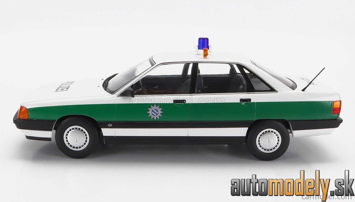 Triple9 - AUDI 100 (C3) POLIZEI 1989 WHITE GREEN - 1:18
