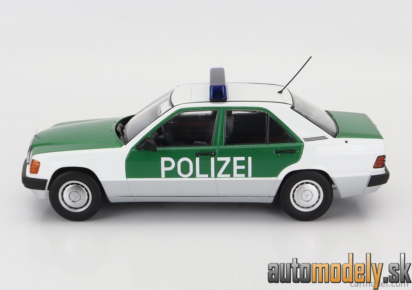 Triple9 - MERCEDES BENZ 190E (W201) POLIZEI GERMANY 1993 WHITE GREEN - 1:18