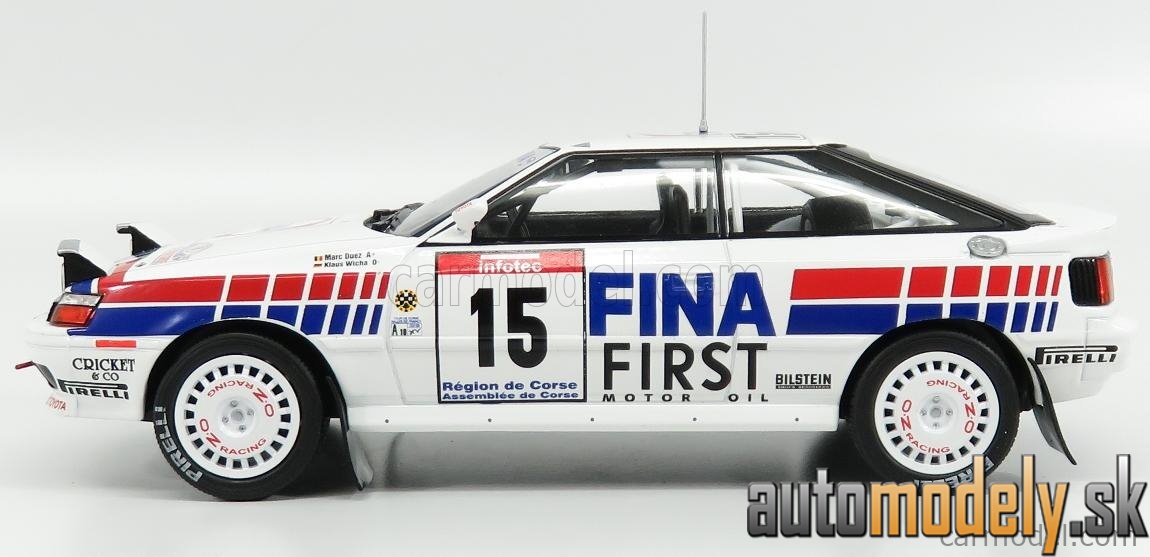 Triple9 - TOYOTA CELICA GT-4 ST165 FINA N 15 RALLY TOUR DE CORSE 1991 M.DUEZ K.WICHA WHITE - 1:18