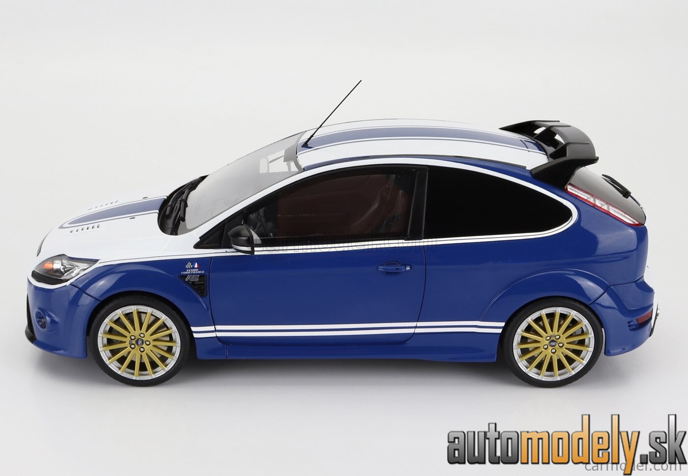 OttOmobile - FORD ENGLAND FOCUS RS MKII 2010 - 24h LE MANS TRIBUTE BLUE WHITE - 1:18