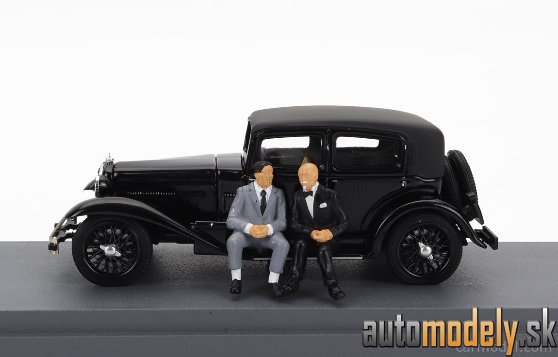 RIO - ALFA ROMEO 1750 6C WITH GABRIELE D'ANNUNZIO AND TAZIO NUVOLARI FIGURES 1932 BLACK - 1:43