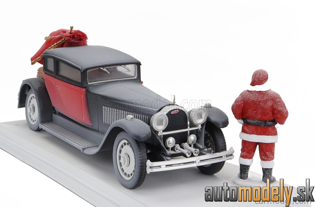 RIO - BUGATTI TYPE 41 ROYALE WEYMANN 1929 CHRISTMAS EDITION 2023 CON BABBO NATALE WITH SANTA CLAUS FIGURE WHITE BLACK RED - 1:43