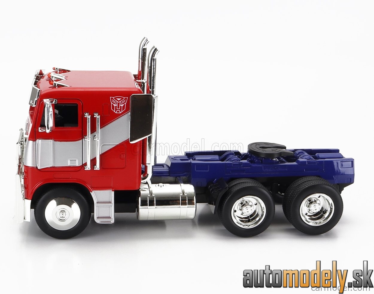Jada - PETERBILT 352 TRACTOR TRUCK 3-ASSI 1979 OPTIMUS PRIME TRANSFORMERS MOVIE RED BLUE - 1:24