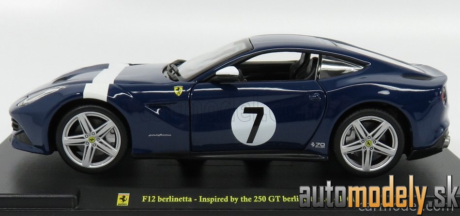 Edicola - FERRARI F12 BERLINETTA N 7 2012 - INSPIRED BY THE 250 GT BERLINETTA BLUE WHITE - 1:24