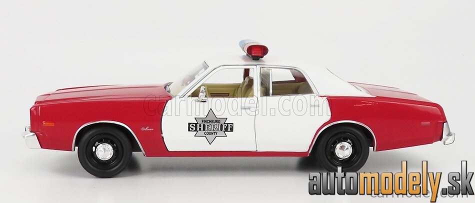 GreenLight - DODGE MONACO POLICE FINCHBURG 1977 RED WHITE - 1:24