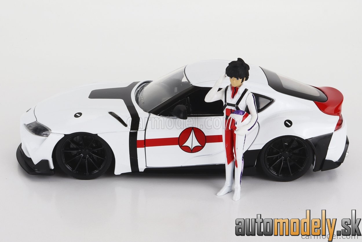 Jada - TOYOTA SUPRA WITH RICK HUNTER FIGURE ROBOTECH 2020 WHITE RED - 1:24