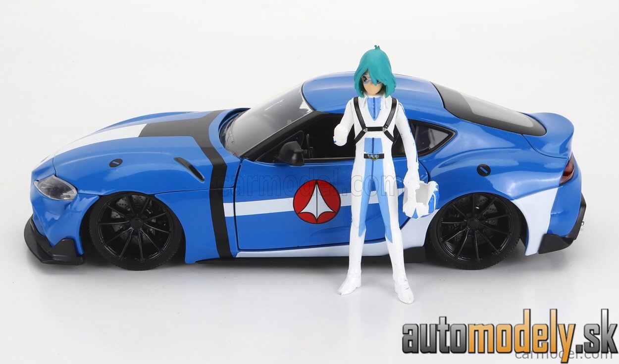 Jada - TOYOTA SUPRA WITH MAX STERLING FIGURE ROBOTECH 2020 LIGHT BLUE WHITE - 1:24
