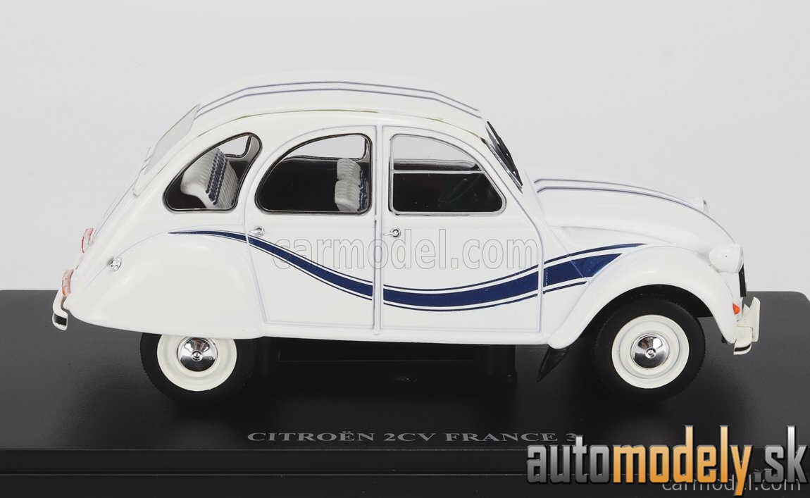 Hachette - CITROEN 2CV FRANCE 3 1983 WHITE BLUE - 1:24