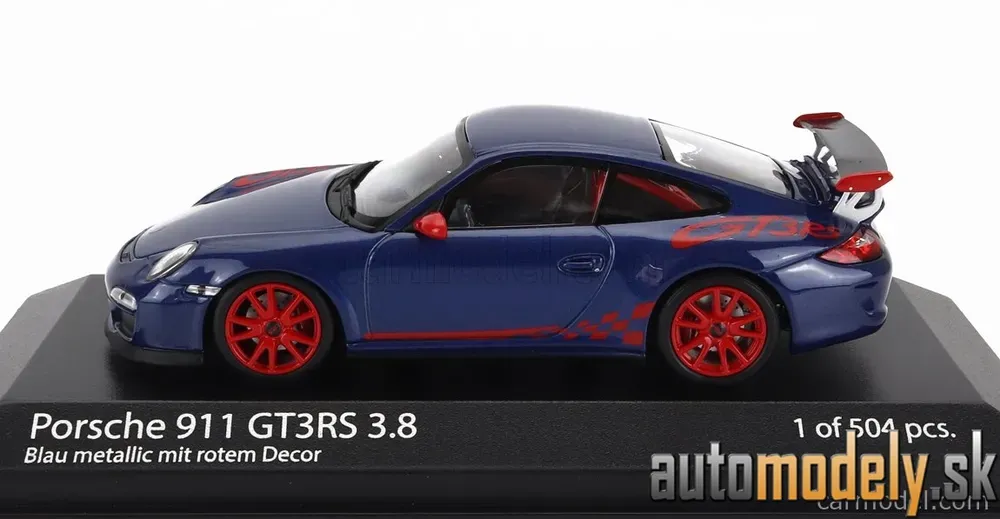 Minichamps - PORSCHE 911 997-2 GT3 RS 3.8 COUPE 2009 RED WHEELS BLUE - 1:43