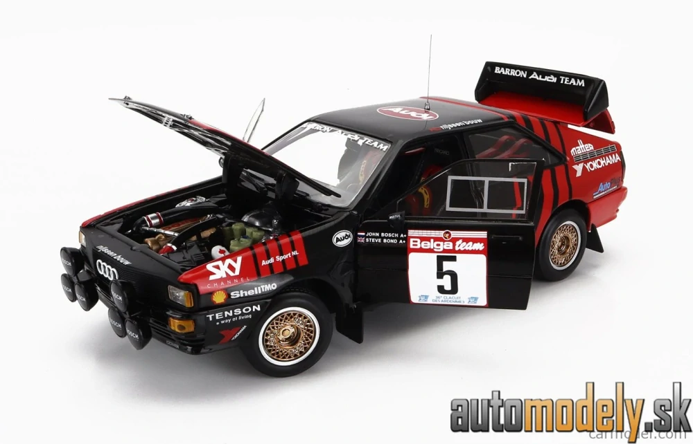 SUN-STAR - AUDI - QUATTRO A2 N 5 4th RALLY CIRCUIT DES ARDENNES 1986 JOHN BOSCH - STEVE BOND - 1:18