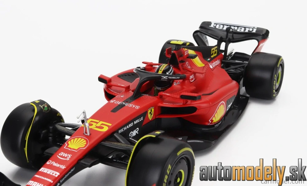 Bburago - FERRARI F1 SF-23 TEAM SCUDERIA FERRARI N 55 POLE POSITION 3rd MONZA ITALY GP 2023 CARLOS SAINZ - 1:18