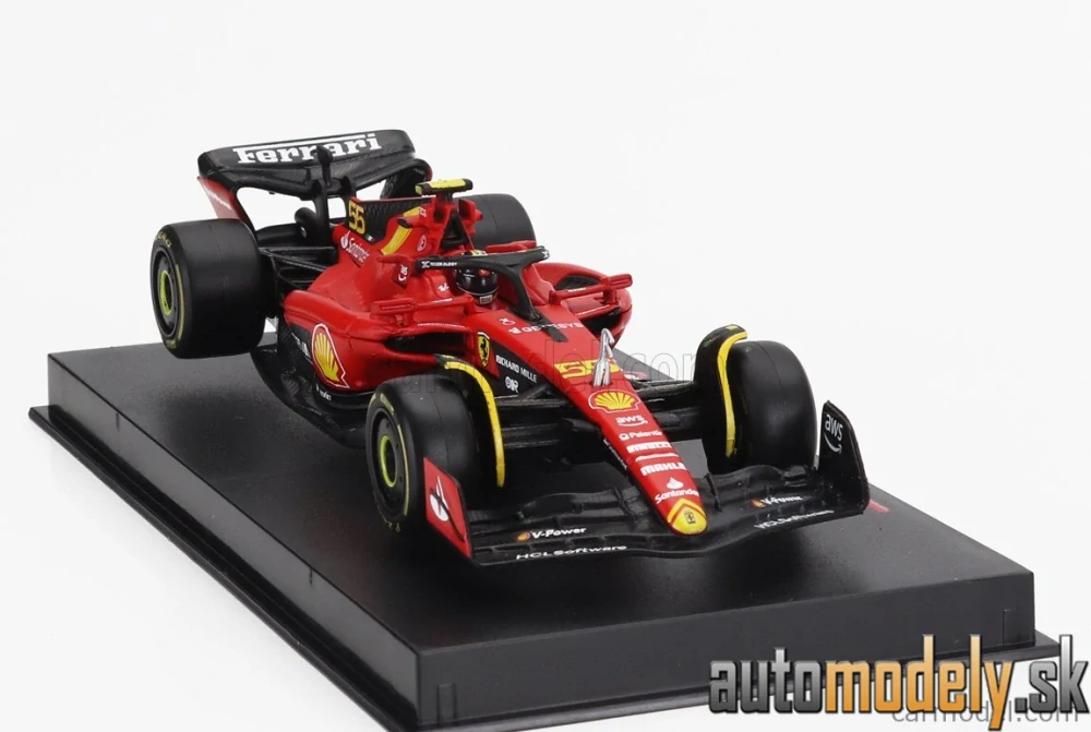 Bburago - FERRARI F1 SF-23 TEAM SCUDERIA FERRARI N 55 POLE POSITION 3rd MONZA ITALY GP 2023 CARLOS SAINZ - 1:43