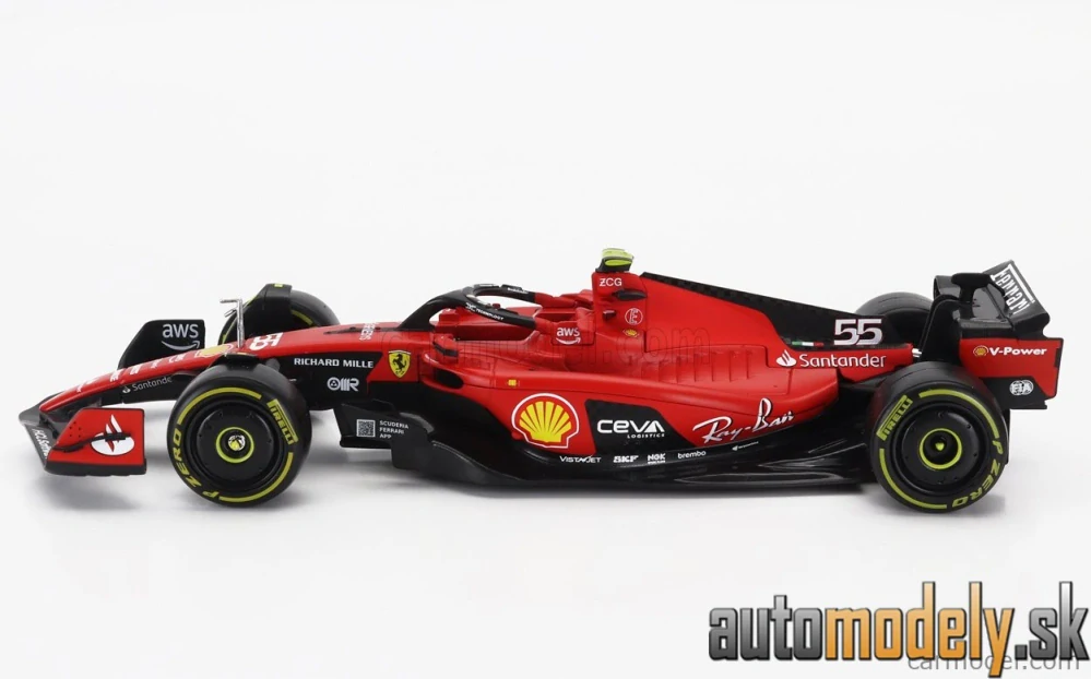 Bburago - FERRARI F1 SF-23 TEAM SCUDERIA FERRARI N 55 SEASON 2023 CARLOS SAINZ - 1:24