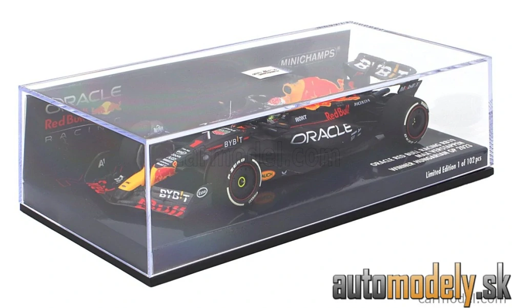 MINICHAMPS - RED BULL - F1 RB19 TEAM ORACLE RED BULL RACING N 1 WORLD CHAMPION WINNER HUNGARIAN GP 2023 MAX VERSTAPPEN - 1:43