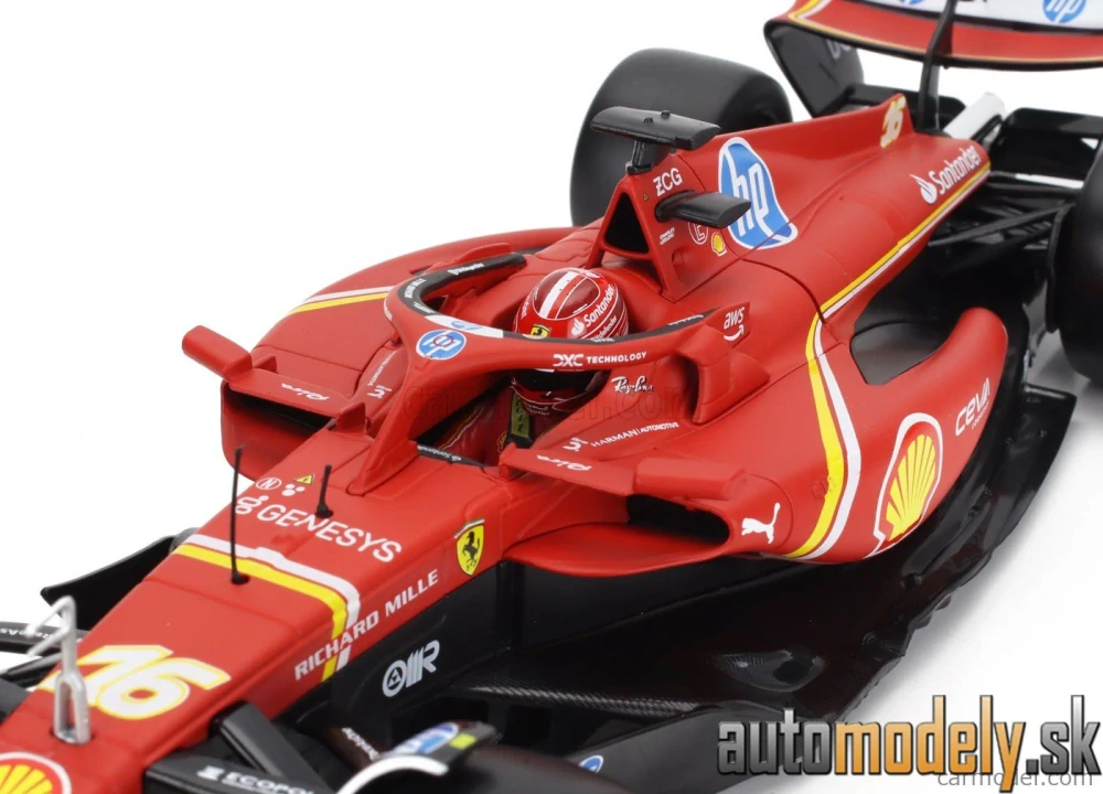 Bburago - FERRARI - F1 SF-24 TEAM SCUDERIA FERRARI N 16 4th EMILIA ROMAGNA IMOLA GP 2024 CHARLES LECLERC - 1:18