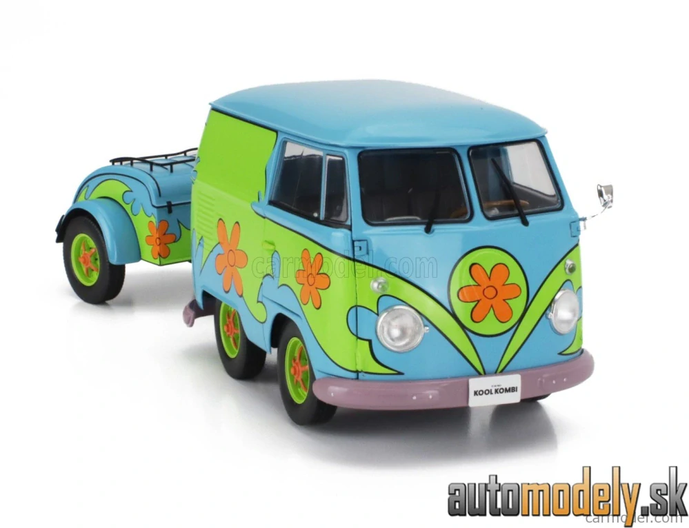 SOLIDO - VOLKSWAGEN T1 VAN KOOL COMBI GHOSTHUNTERS MACHINE WITH TRAILER 1950 - 1:18