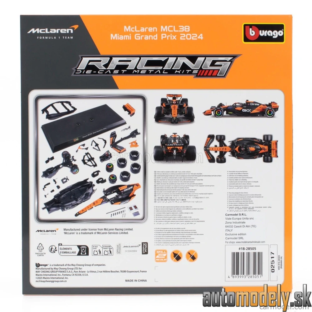 Bburago - McLAREN - F1 MCL38 TEAM MCLAREN N 81 SEASON 2024 OSCAR PIASTRI - 1:24