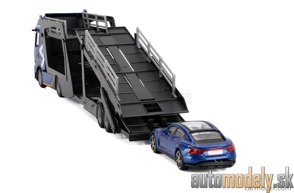 Burago - IVECO FIAT - S-WAY 570 TRUCK CAR TRANSPORTER + AUDI E-TRON GT 2021 - 1:43