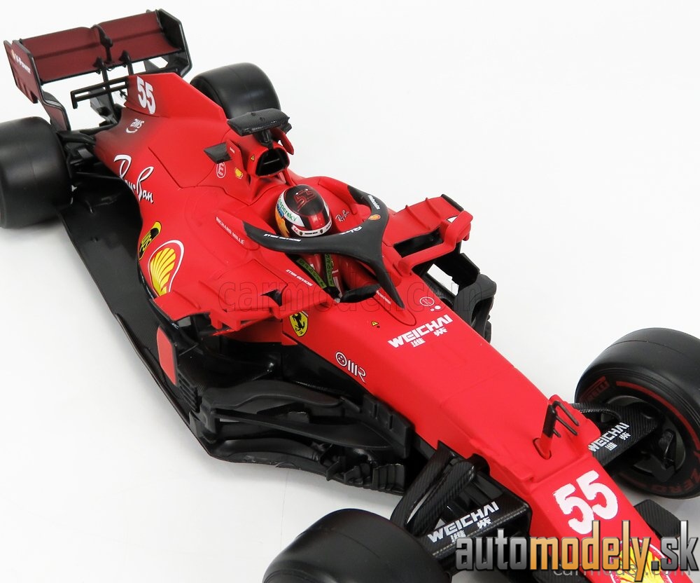 Bburago - FERRARI - F1 SF21 TEAM SCUDERIA FERRARI MISSION WINNOW N 55 SEASON 2021 CARLOS SAINZ JR. - MATT RED - 1:18