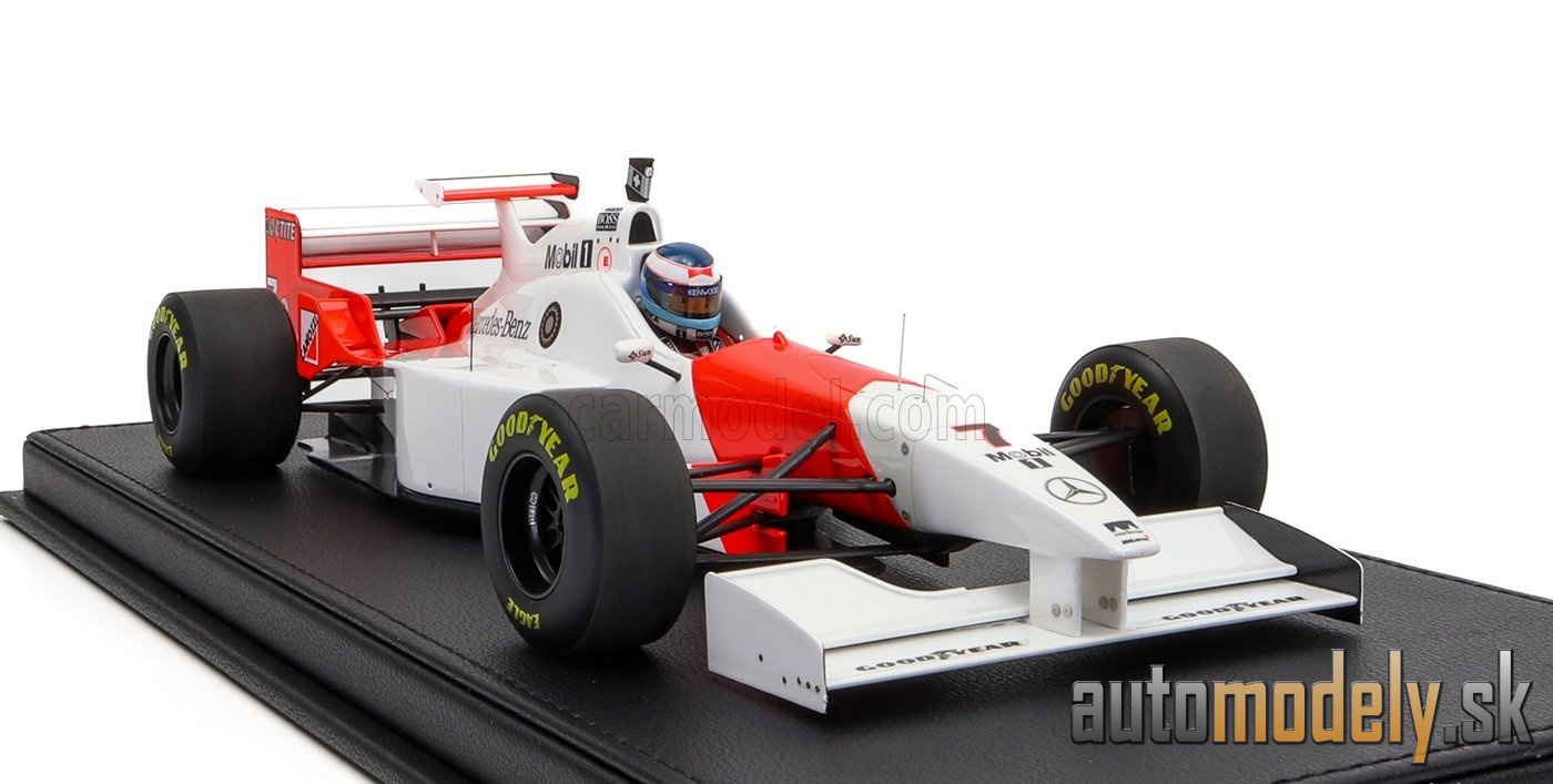 GP-REPLICAS - McLAREN - F1 MP4/11 3.0L V10 CENTRAL WING MARLBORO MERCEDES TEAM N 7 6th MONACO GP 1996 WITH PILOTE FIGURE MIKA HAKKINEN - CON VETRINA - WITH SHOWCASE - 1:18