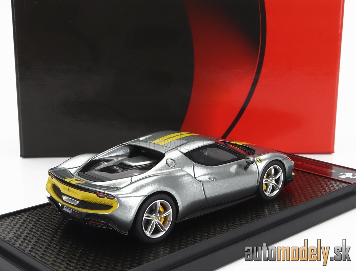 BBR-MODELS - FERRARI - 296 GTB ASSETTO FIORANO 2022 (GRIGIO CORBURN - GREY YELLOW)- 1:43