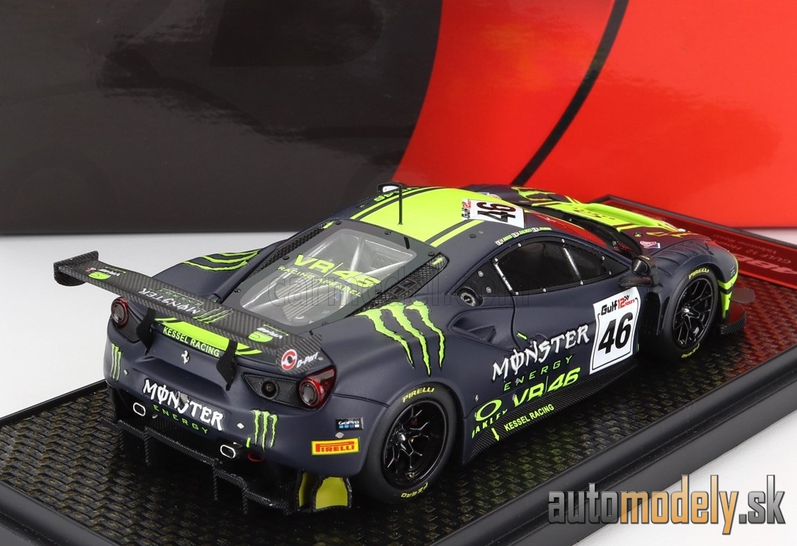 BBR-MODELS - FERRARI - 488 GT3 3.9L TURBO V8 TEAM KESSEL RACING VR46 N 46 12h GULF 2021 VALENTINO ROSSI - LUCA MARINI - A.SALUCCI "UCCIO" - CON VETRINA - WITH SHOWCASE - 1:43