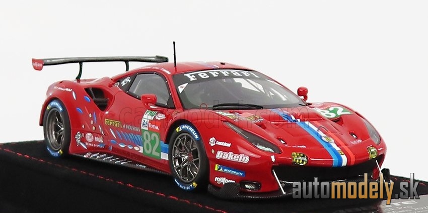 BBR-MODELS - FERRARI - 488 GTE EVO 3.9L TURBO V8 TEAM RISI N 82 LMGTE PRO CLASS 24h LE MANS 2020 S.BOURDAIS - J.GOUNON - O.PLA - 1:43