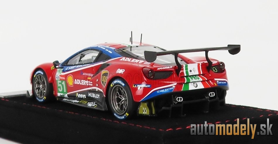 BBR-MODELS - FERRARI - 488 GTE EVO 3.9L TURBO V8 TEAM AF CORSE N 51 2nd LMGTE PRO CLASS 24h LE MANS 2020 J.CALADO - A.PIER GUIDI - S.SERRA - CON VETRINA - WITH SHOWCASE - 1:43