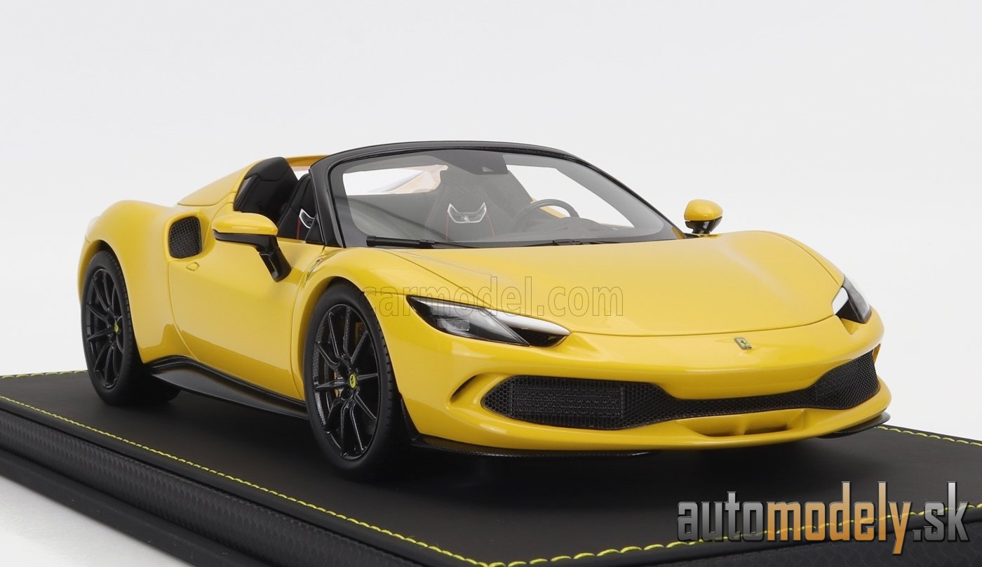 BBR-MODELS - FERRARI - 296 GTS SPIDER 2022 - CON VETRINA - WITH SHOWCASE (GIALLO MODENA - YELLOW) - 1:18