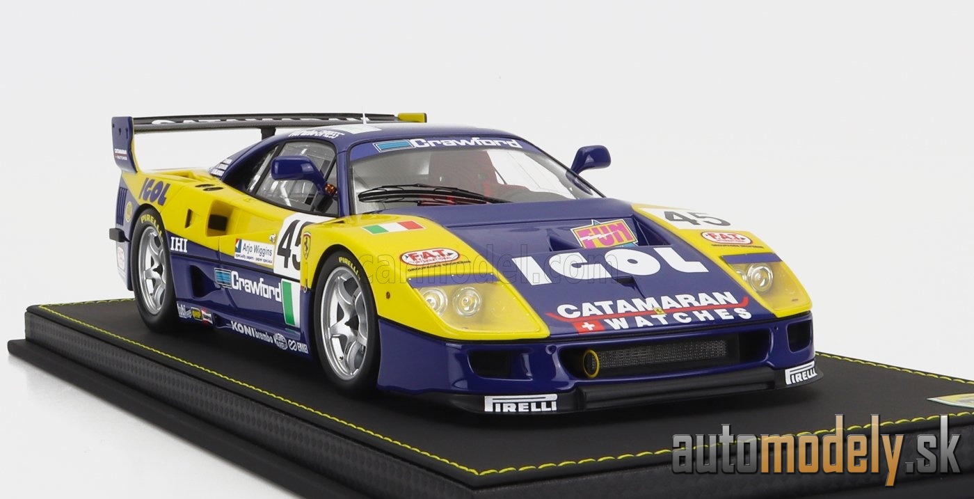 BBR-MODELS - FERRARI - F40 GTE 3.5L TURBO V8 TEAM ENNEA SRL IGOL N 45 24h LE MANS 1996 J.M.GOUNON - E.BERNARD - P.BELMONDO - 1:18